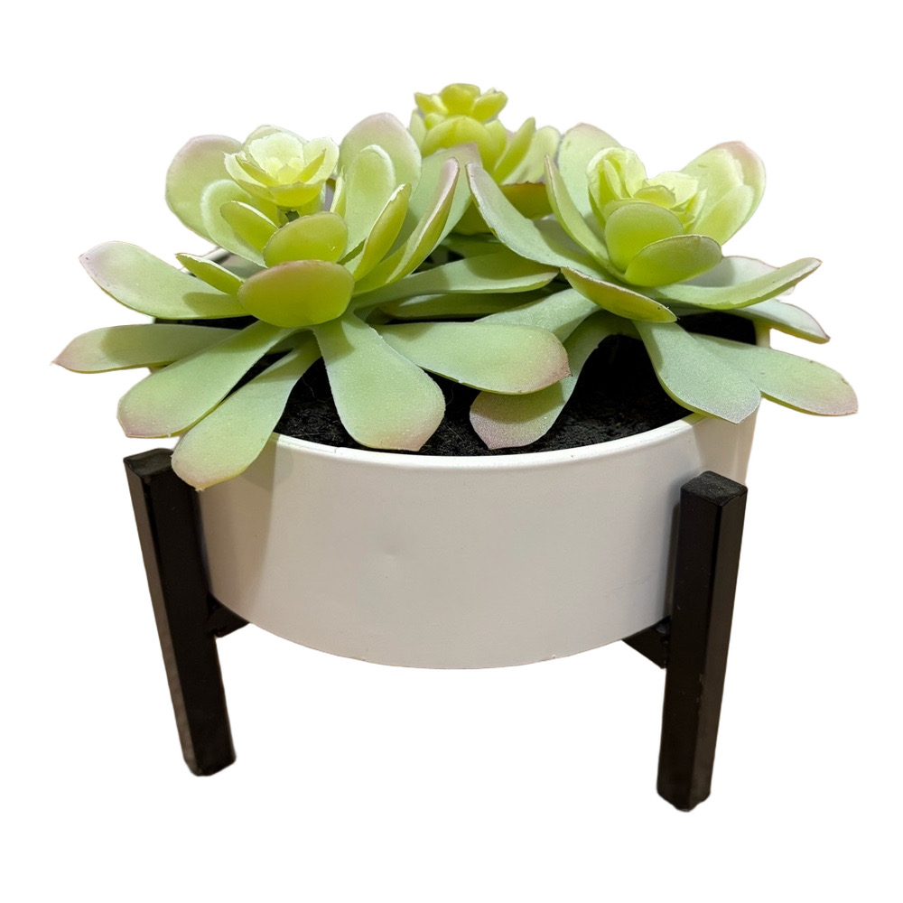 🌸3 For $30🌸Artificial Succulent in White Planter with Black Stand